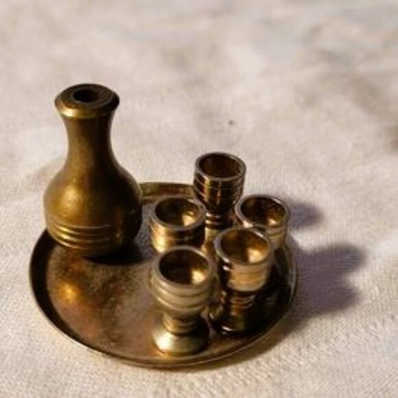 Miniature ANTIQUE drink serving set/ Dollhouses accessoires - Picture 1 of 14